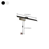 Black Contemporary Rectangular Metal LED Vanity Light #size