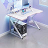 Black Cool Free-Form Wood Top Metal Base Gaming Desk Image - 10