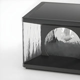 Black Creative Cube Arch Decor Glass Outdoor Table Lamp Image - 13