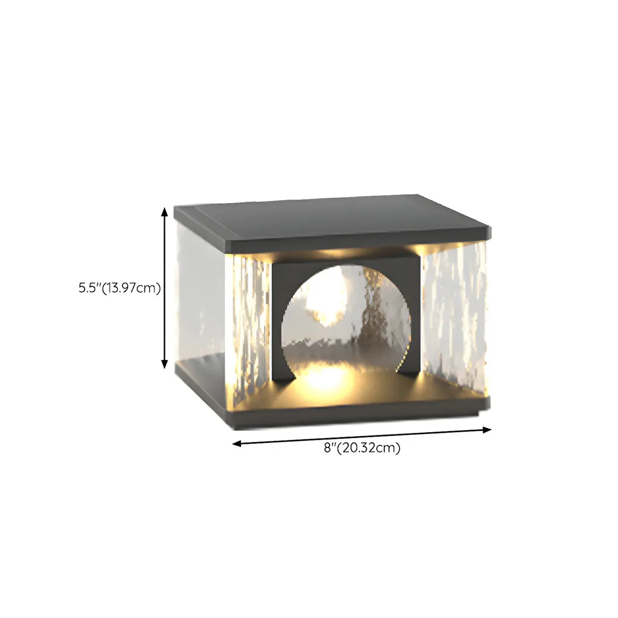 Black Creative Cube Arch Decor Glass Outdoor Table Lamp 