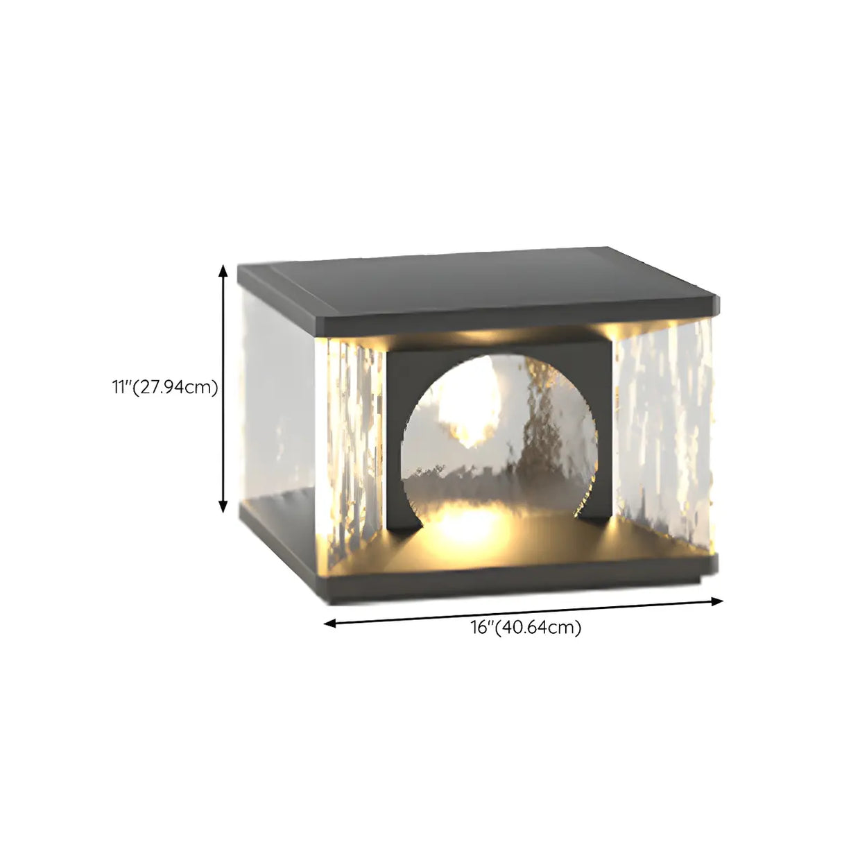 Black Creative Cube Arch Decor Glass Outdoor Table Lamp Image - 19