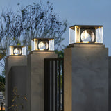 Black Creative Cube Arch Decor Glass Outdoor Table Lamp Image - 4