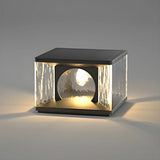 Black Creative Cube Arch Decor Glass Outdoor Table Lamp Image - 7