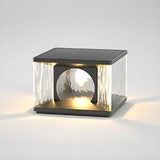 Black Creative Cube Arch Decor Glass Outdoor Table Lamp Image - 8