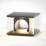 Black Creative Cube Arch Decor Glass Outdoor Table Lamp Image - 9