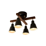 Black Cross Arm Rotatable Semi-Flush Mount Lamp 4-Light Image - 4