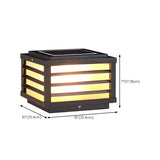 Black Cube Outdoor Waterproof Solar Fence Post Light #size