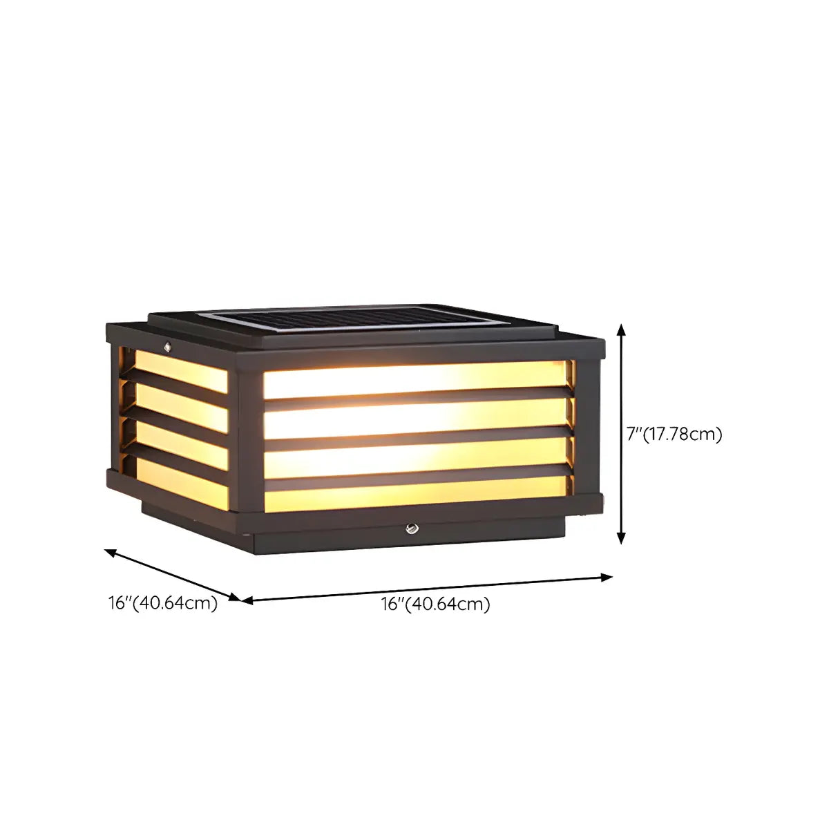 Black Cube Outdoor Waterproof Solar Fence Post Light Image - 15