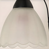 Black Curved Arm Frosted Glass Flower Wall Sconce Image - 10