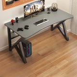 Black Curved Wood Cable Management Trestle Gaming Desk Image - 15