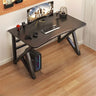 Black Curved Wood Cable Management Trestle Gaming Desk Image - 2