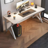 Black Curved Wood Cable Management Trestle Gaming Desk Image - 20