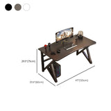 Black Curved Wood Cable Management Trestle Gaming Desk Image - 24