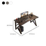 Black Curved Wood Cable Management Trestle Gaming Desk Image - 25