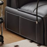 Black Cushion Back Armless Leather Storage Futon Sofa Bed Image - 3