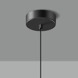 Black Cylinder Metal Simple Bedroom Pendant Light Image - 8