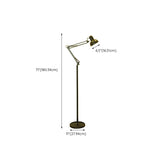 Black Dome Adjustable Task Swing Arm Floor Lamp #size