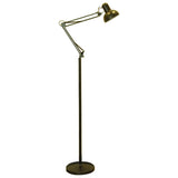 Black Dome Adjustable Task Swing Arm Floor Lamp Image - 2