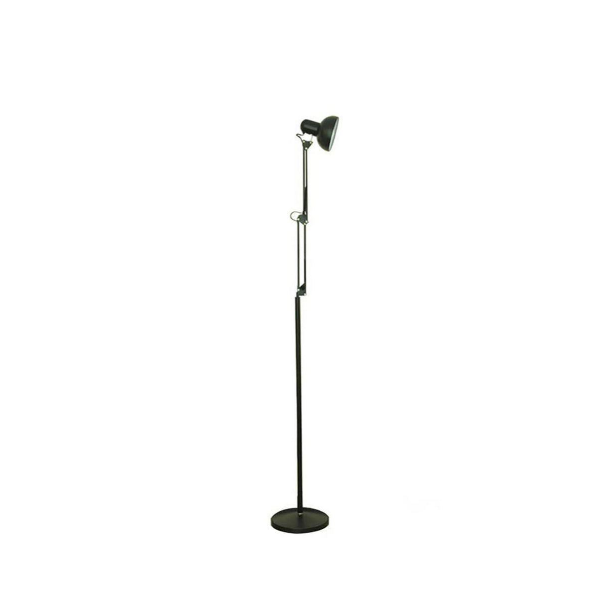 Black Dome Adjustable Task Swing Arm Floor Lamp Image - 6