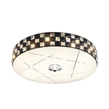 Black Drum Beveled Crystal LED Flush Mount Ceiling Lamp Image - 3