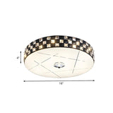 Black Drum Beveled Crystal LED Flush Mount Ceiling Lamp Image - 4