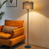 Black Drum Contemporary Metal Column Floor Lamp Image - 1