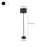 Black Drum Contemporary Metal Column Floor Lamp #size