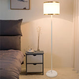 Black Drum Contemporary Metal Column Floor Lamp Image - 2