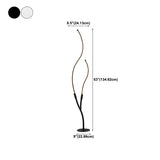 Black Dual Curved Light Bars Modern LED Floor Lamp #size