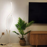 Black Dual Curved Light Bars Modern LED Floor Lamp Image - 3