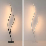 Black Dual Curved Light Bars Modern LED Floor Lamp Image - 7