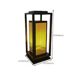 Black Elegant Rectangular Lantern Outdoor Table Lamp #size