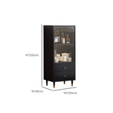 Black Enclosed Glass Living Room Storage China Cabinet #size