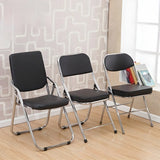 Black Ergonomic Modern Folding Metal Office Chair Image - 1