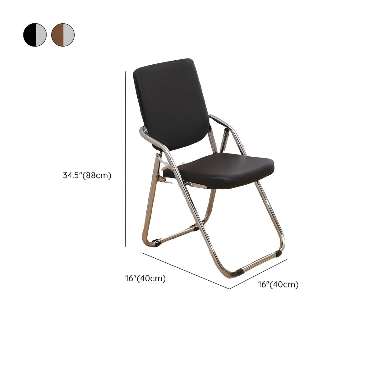 Black Ergonomic Modern Folding Metal Office Chair Image - 18