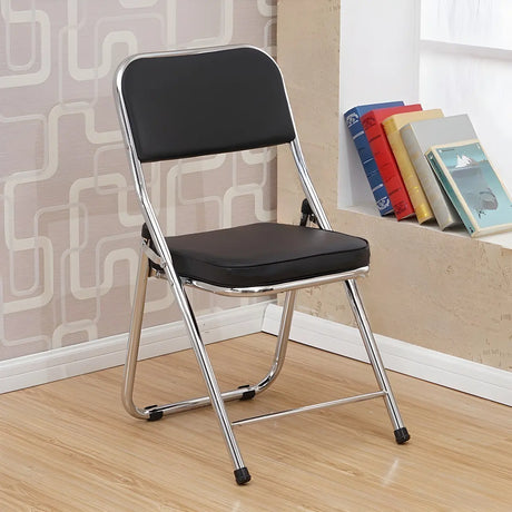 Black Ergonomic Modern Folding Metal Office Chair Image - 2