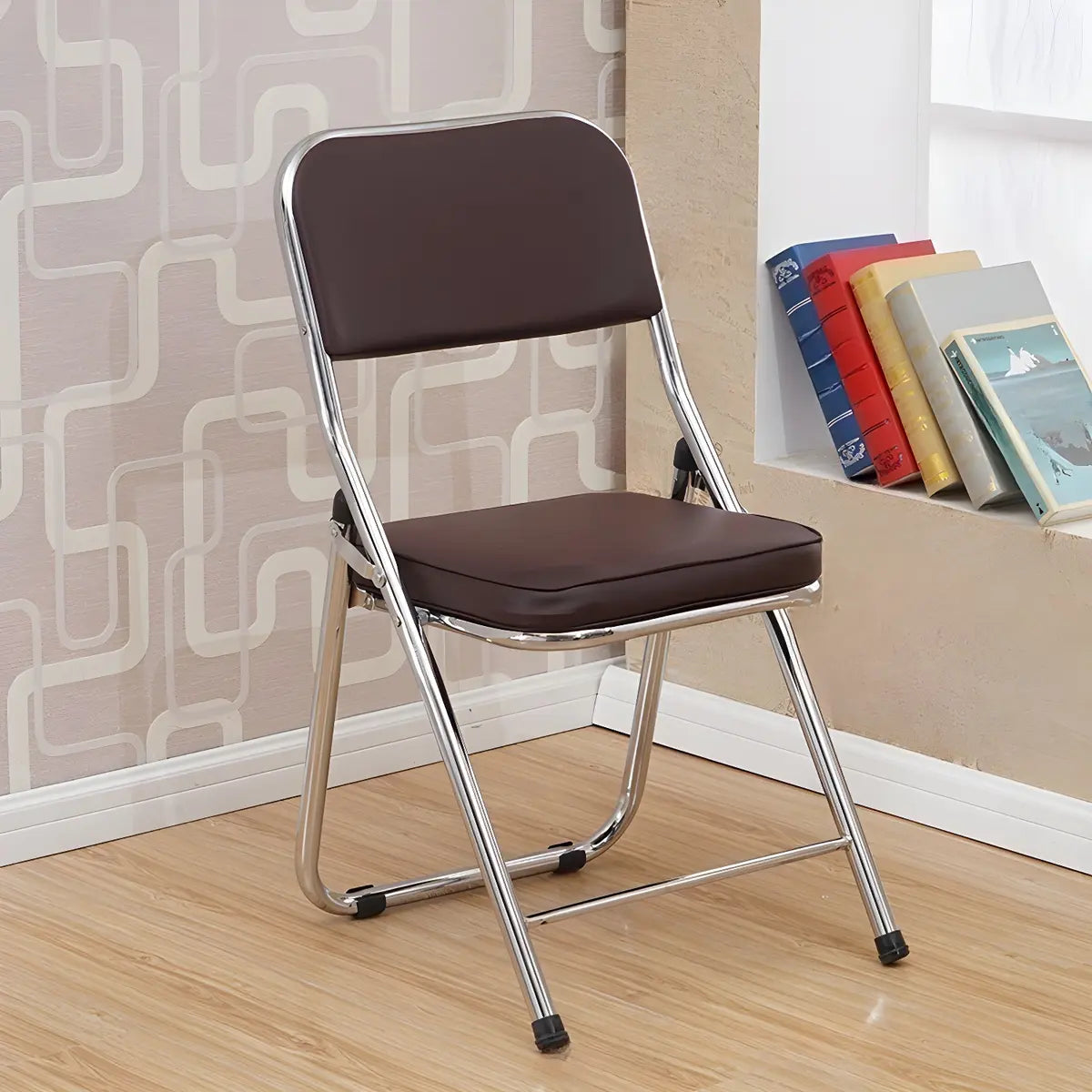 Black Ergonomic Modern Folding Metal Office Chair Image - 3