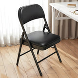 Black Ergonomic Modern Folding Vinyl Office Chair Image - 1