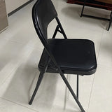 Black Ergonomic Modern Folding Vinyl Office Chair Image - 2