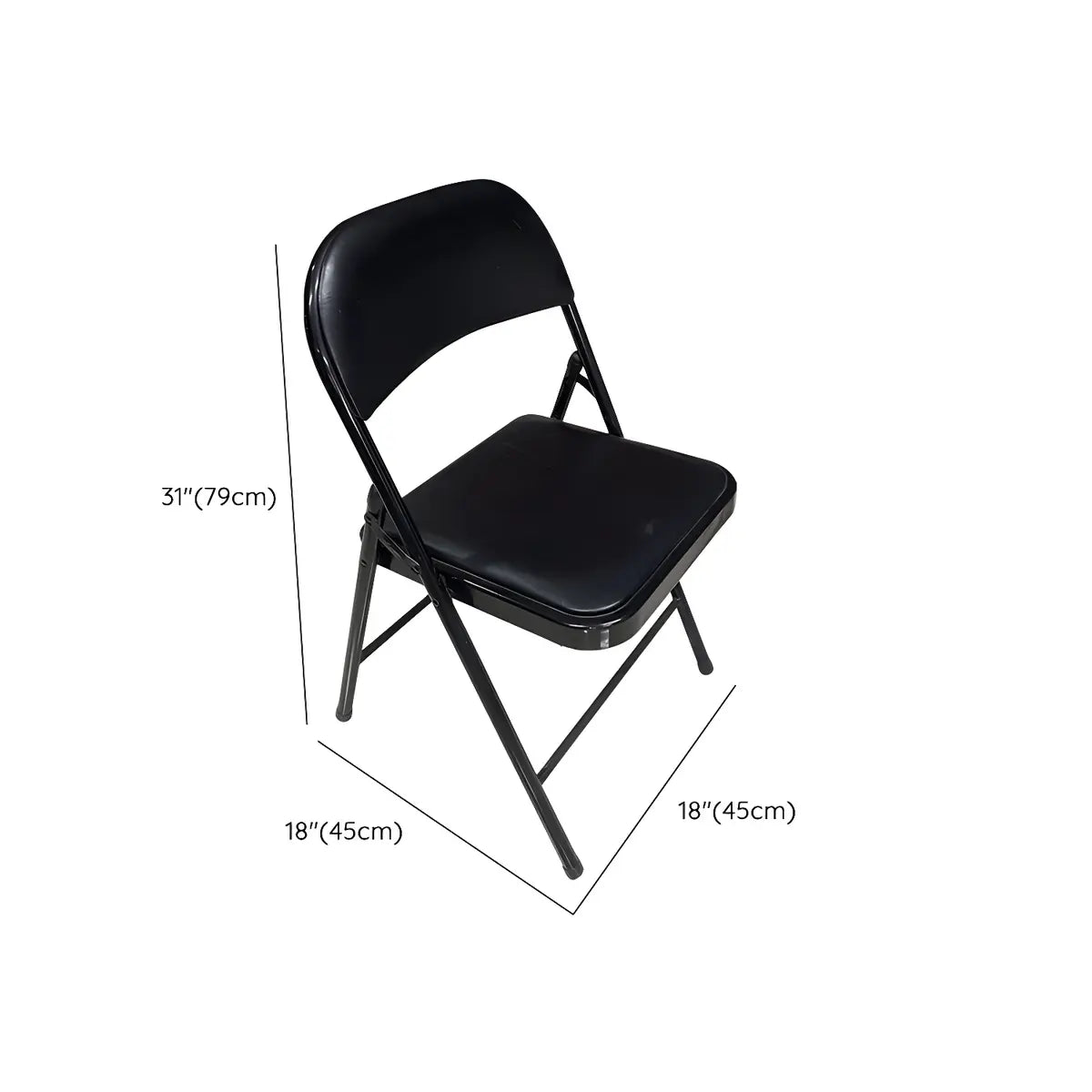 Black Ergonomic Modern Folding Vinyl Office Chair 