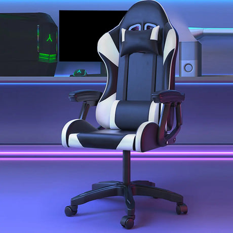 Black Ergonomic Racing Style Leather Office Chairs Image - 1