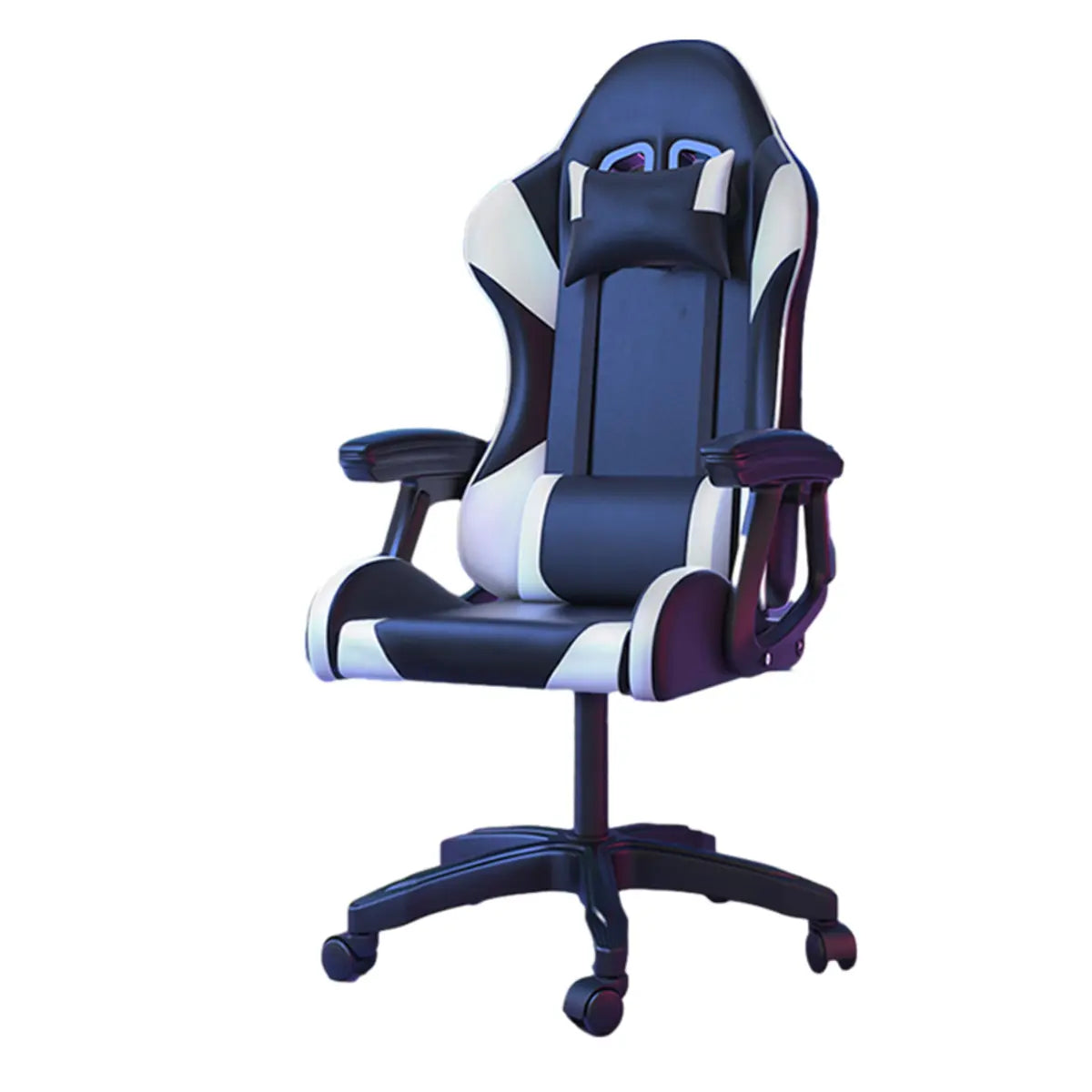 Black Ergonomic Racing Style Leather Office Chairs Image - 5