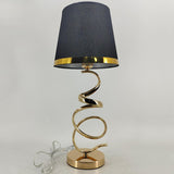 Black Fabric Lampshade Luxury Spiral Gold Table Lamp Image - 11