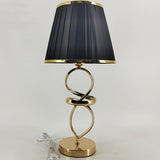 Black Fabric Lampshade Luxury Spiral Gold Table Lamp Image - 15