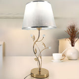 Black Fabric Lampshade Luxury Spiral Gold Table Lamp Image - 2