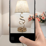 Black Fabric Lampshade Luxury Spiral Gold Table Lamp Image - 20