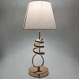 Black Fabric Lampshade Luxury Spiral Gold Table Lamp Image - 4