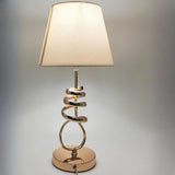 Black Fabric Lampshade Luxury Spiral Gold Table Lamp Image - 8