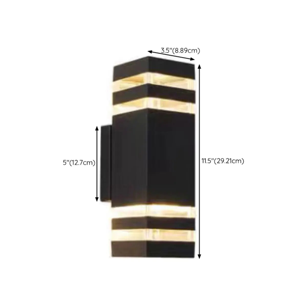 Black Fashion Rectangular Metal Bi-pin Wall light Image - 18