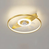 Black Fashionable Multi-Ring LED Ceiling Fan with Light Image - 4